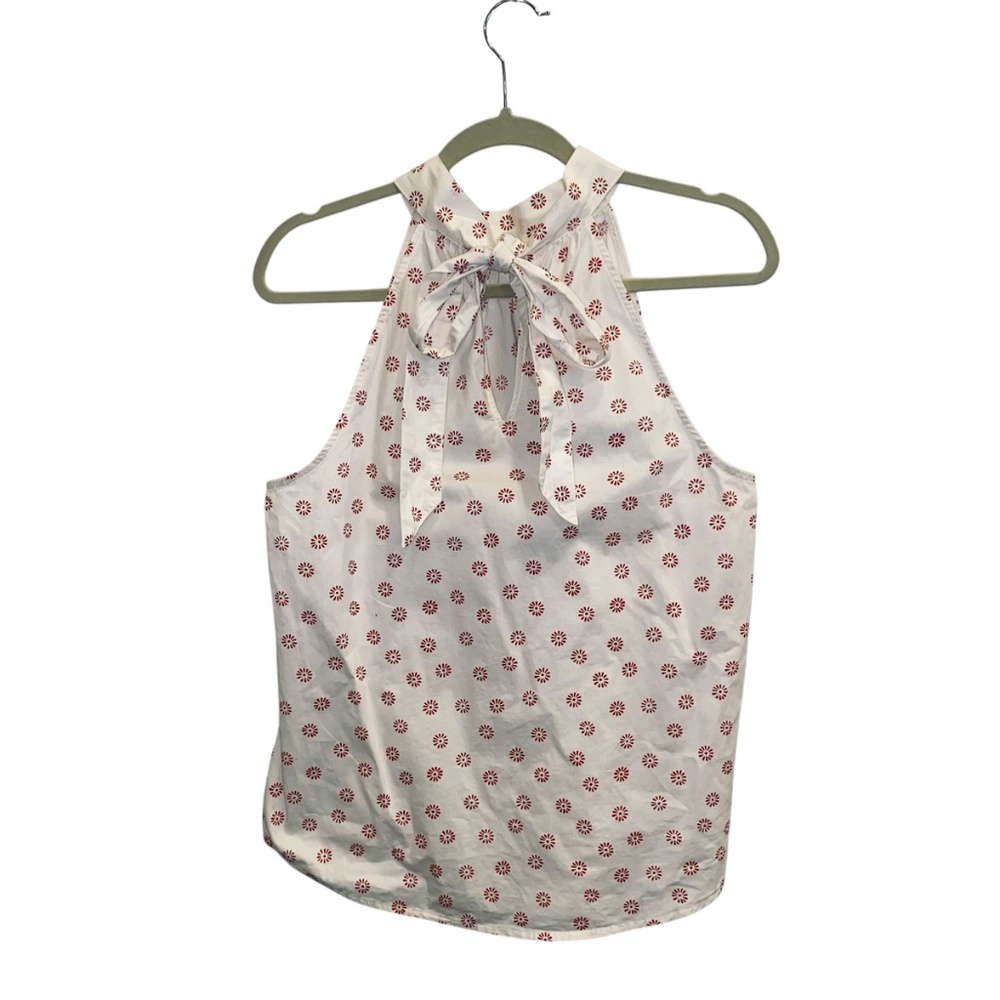 J by J CREW Women’s Floral Halter Tank 100% Cotton Blouse Top Women’s sz 8 - Picture 3 of 11